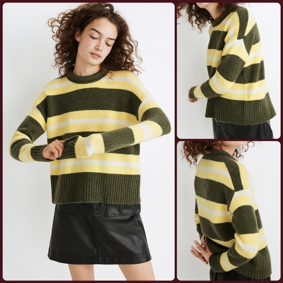 Madewell Fulton Striped Pullover Sweater M - Picture 1 of 5